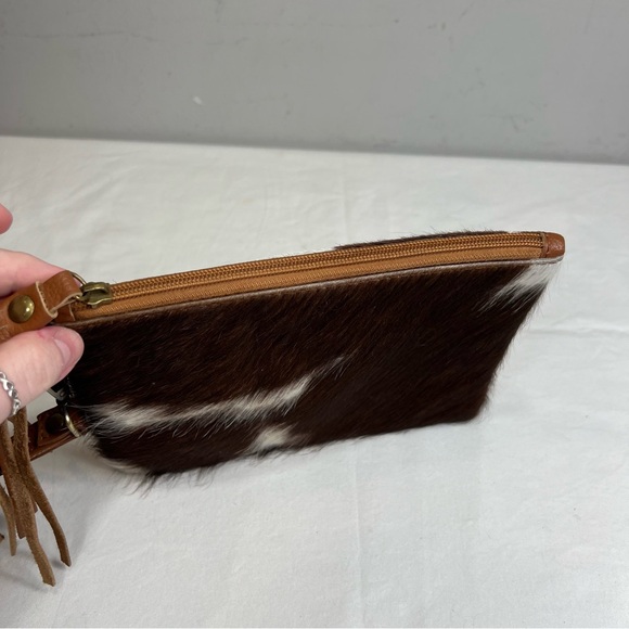 Cow hide hair wristlet clutch - Picture 3 of 7